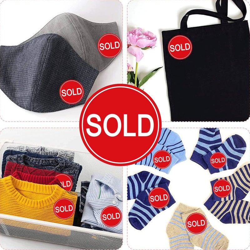 Well Tile Red Small Sold Stickers Dot 1" Round Sold Point of Sale Price Pricing Inventory Control Labels for Retail Store Yard Sale 500/Roll - Image 2